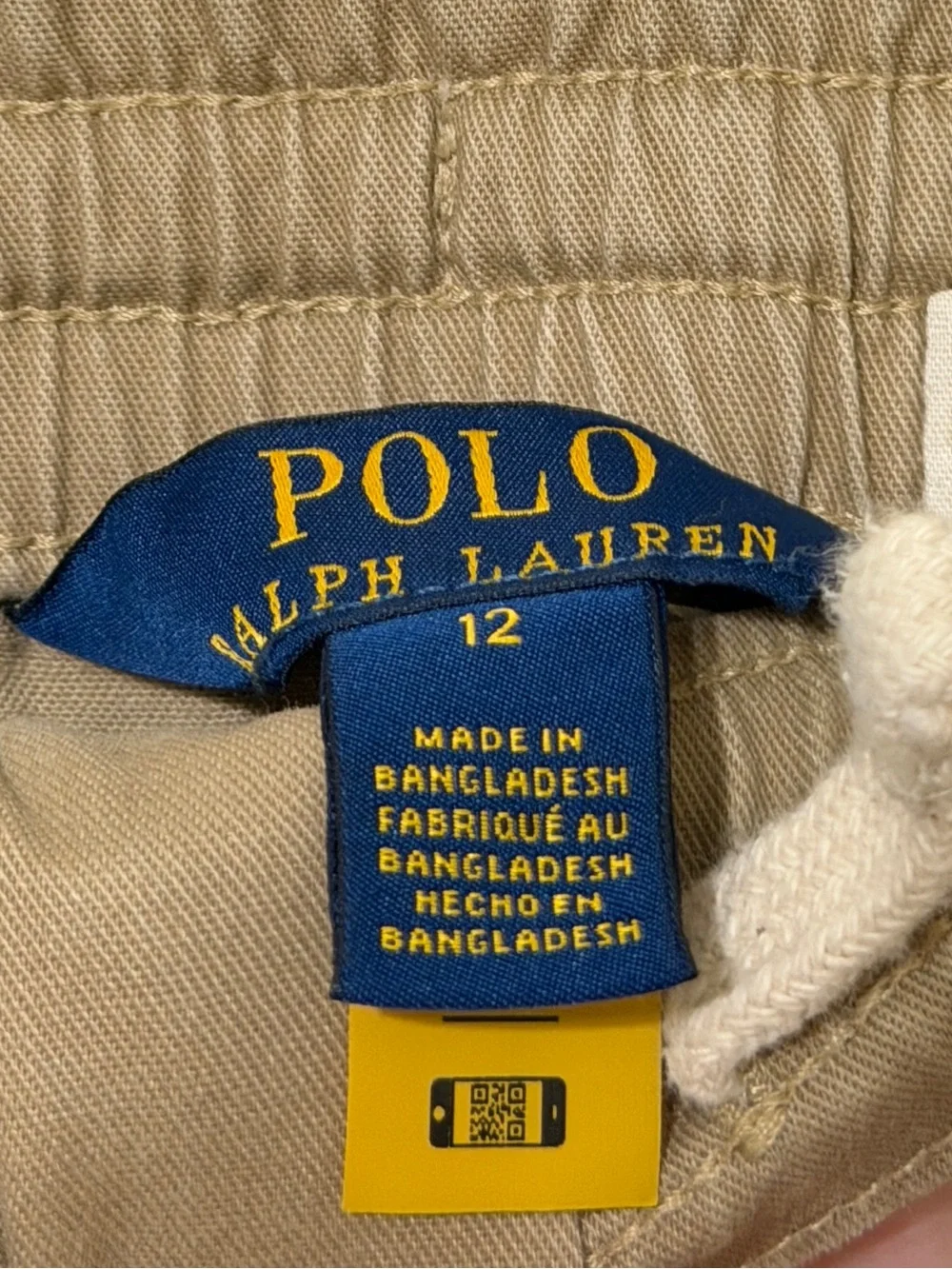 Polo Ralph Lauren Khaki Prepster Flex Abrasion Twill Short Boys Size 12